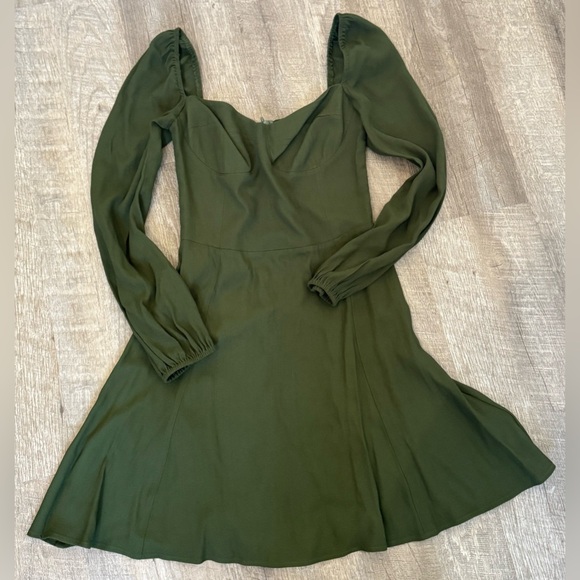 Reformation Dresses & Skirts - Reformation Mochi Forest Green Long Sleeve Mini Dress, Size 4, MSRP: $220